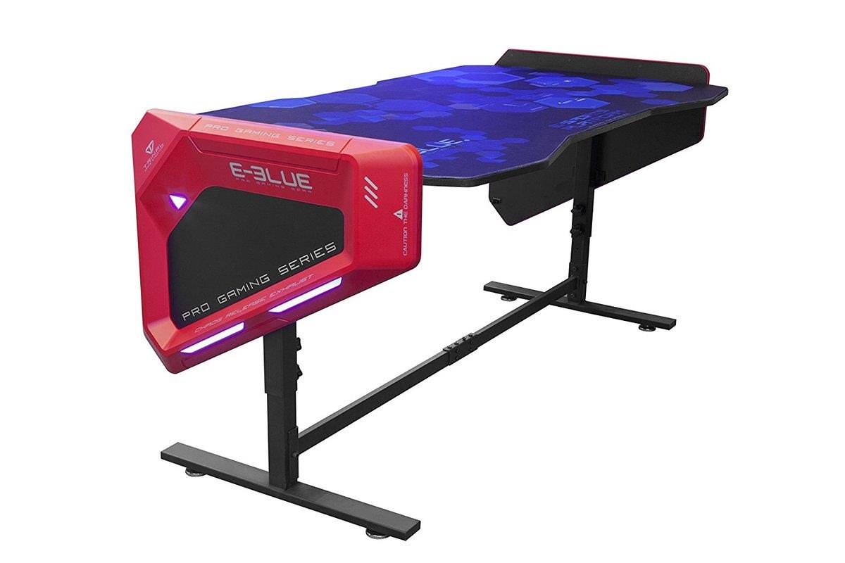 E Blue Egt003 Black With Rgb Glowing Led Pro Gaming Desk Table 1 65m