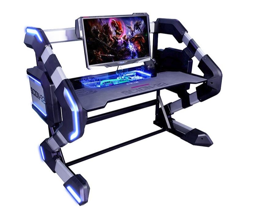 E Blue Egt546 Scion 32 Rgb Led Backlit 2 In 1 Gaming Desk Barebone
