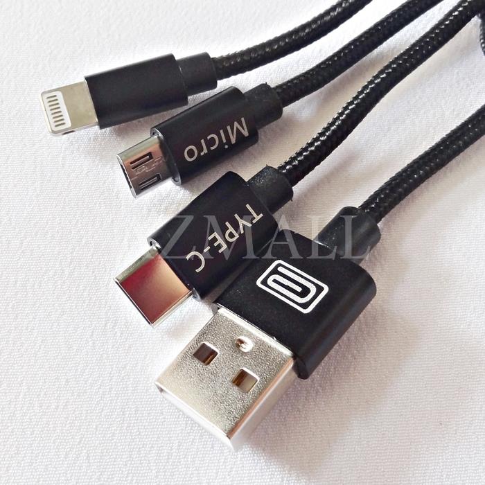 EARLDOM 3in1 1.2m Micro USB Data Cable Oppo A33 A37 A71 A83 F1s F5 F7