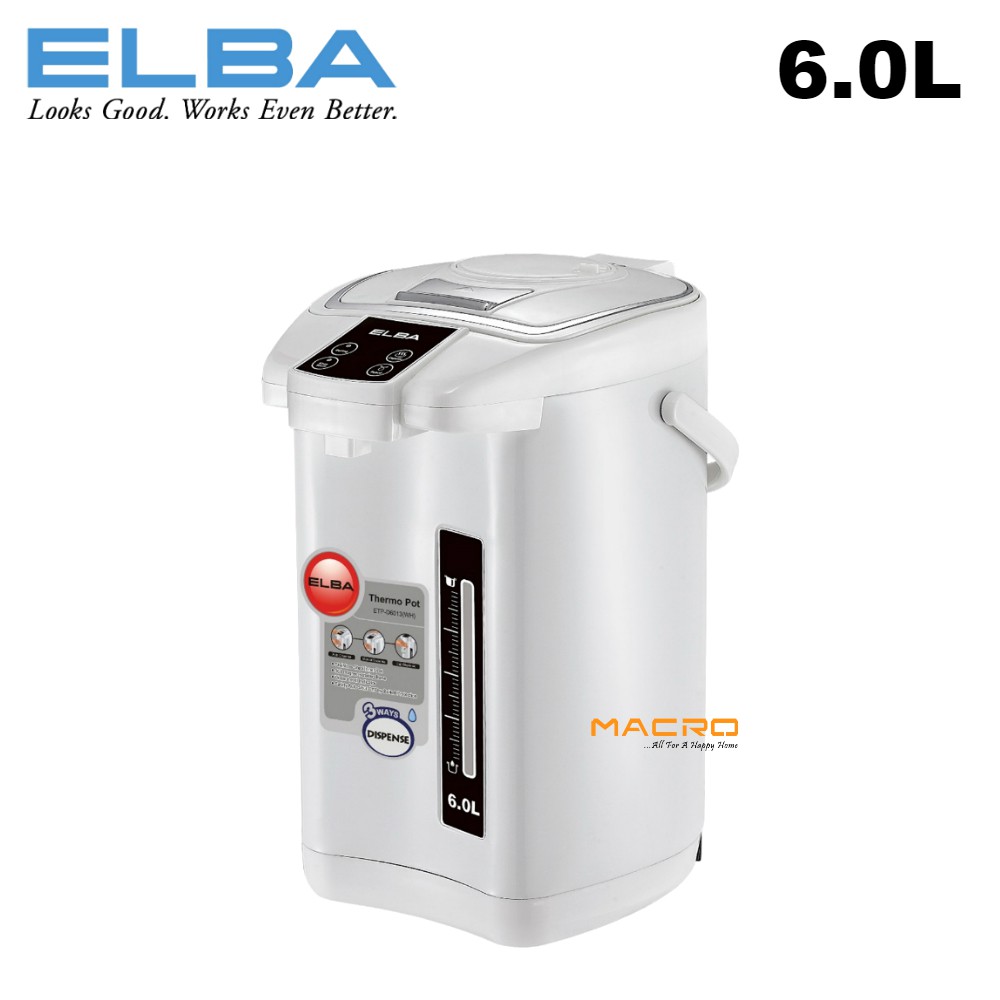 ELBA ETP-D6013(WH) 6.0L Thermo Pot Hot Air Pot