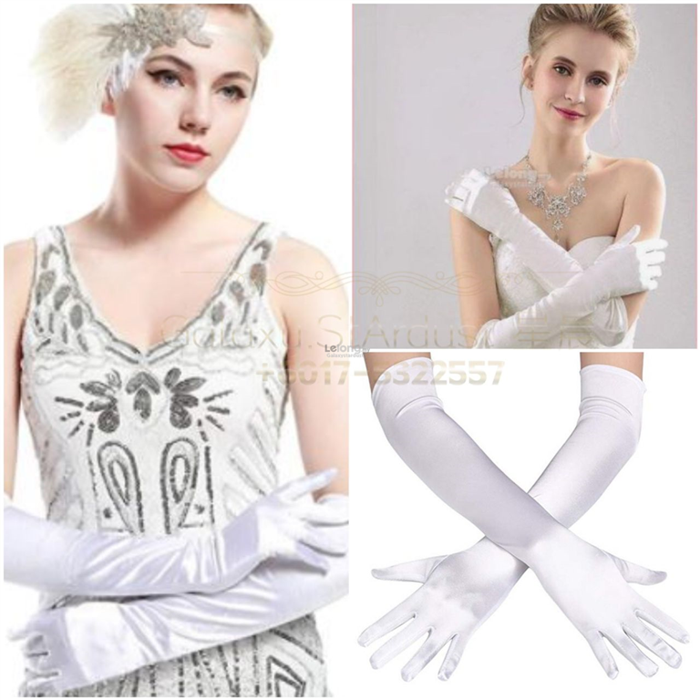 Elbow Long Satin Glove-Silky Touch Opera Wedding Bridal Sun Protect