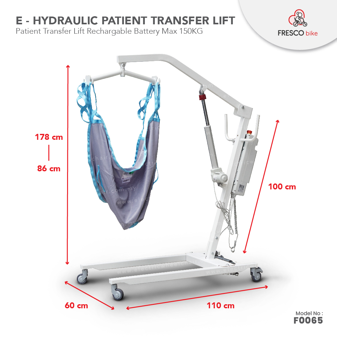 Electric Dual Hydraulic Patient Transfer Lift Rechargeable Battery