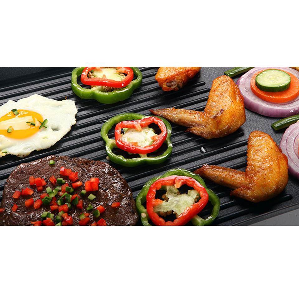 Electric Grill Pan Non Stick Smoke Free Indoor Outdoor BBQ Set 41CM + FREE Plu
