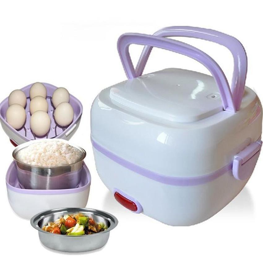 Electric Lunch Box Portable Mini Rice Cooker Food Steamer Heating Meal Lunch B