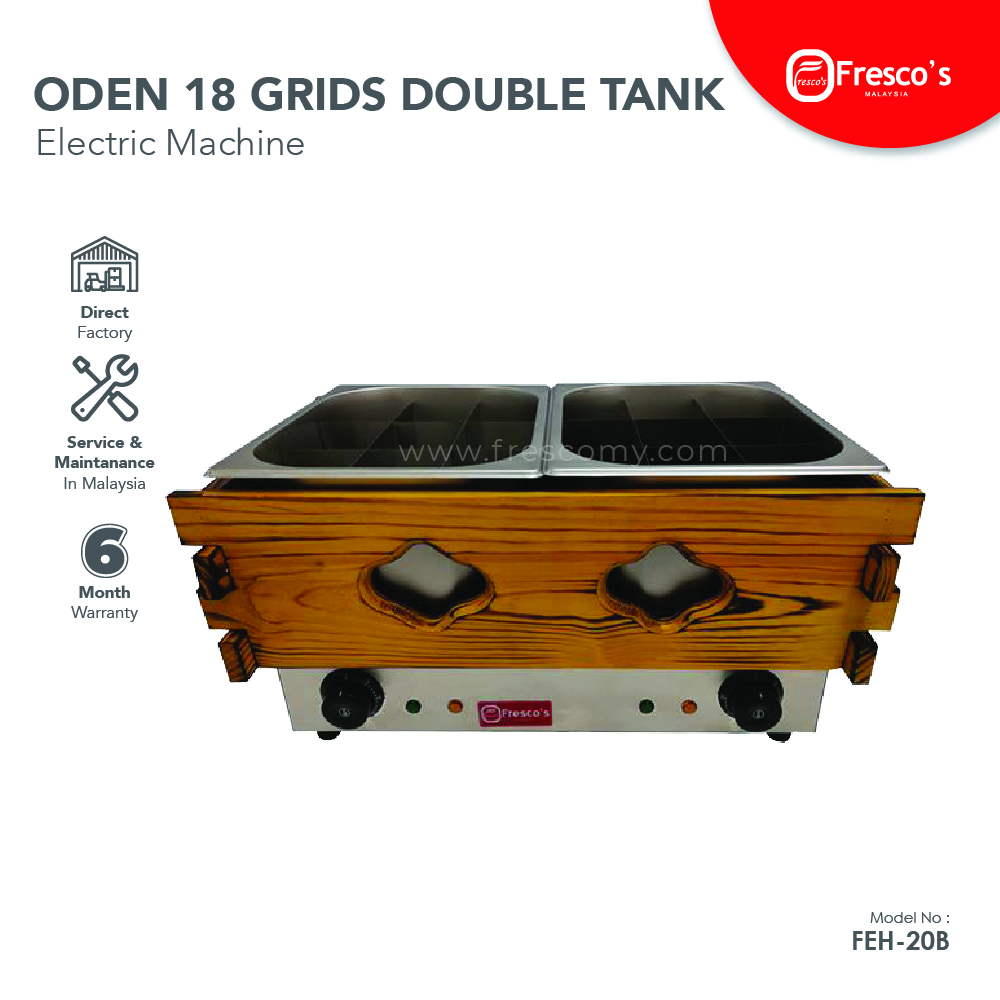 Electric Oden 18 Grids Double Tank FEH-20B Oden Machine