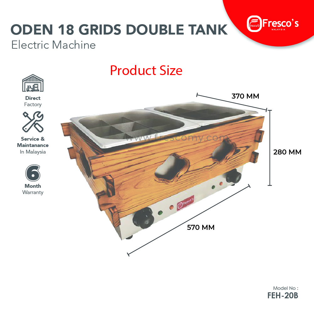 Electric Oden 18 Grids Double Tank FEH-20B Oden Machine