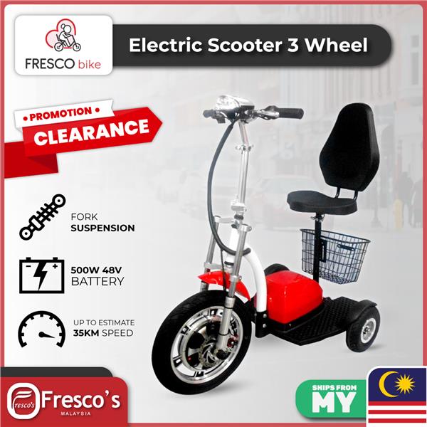 Electric Scooter 3 Wheel BIKE 500W 48V With Suspension With Big Seat