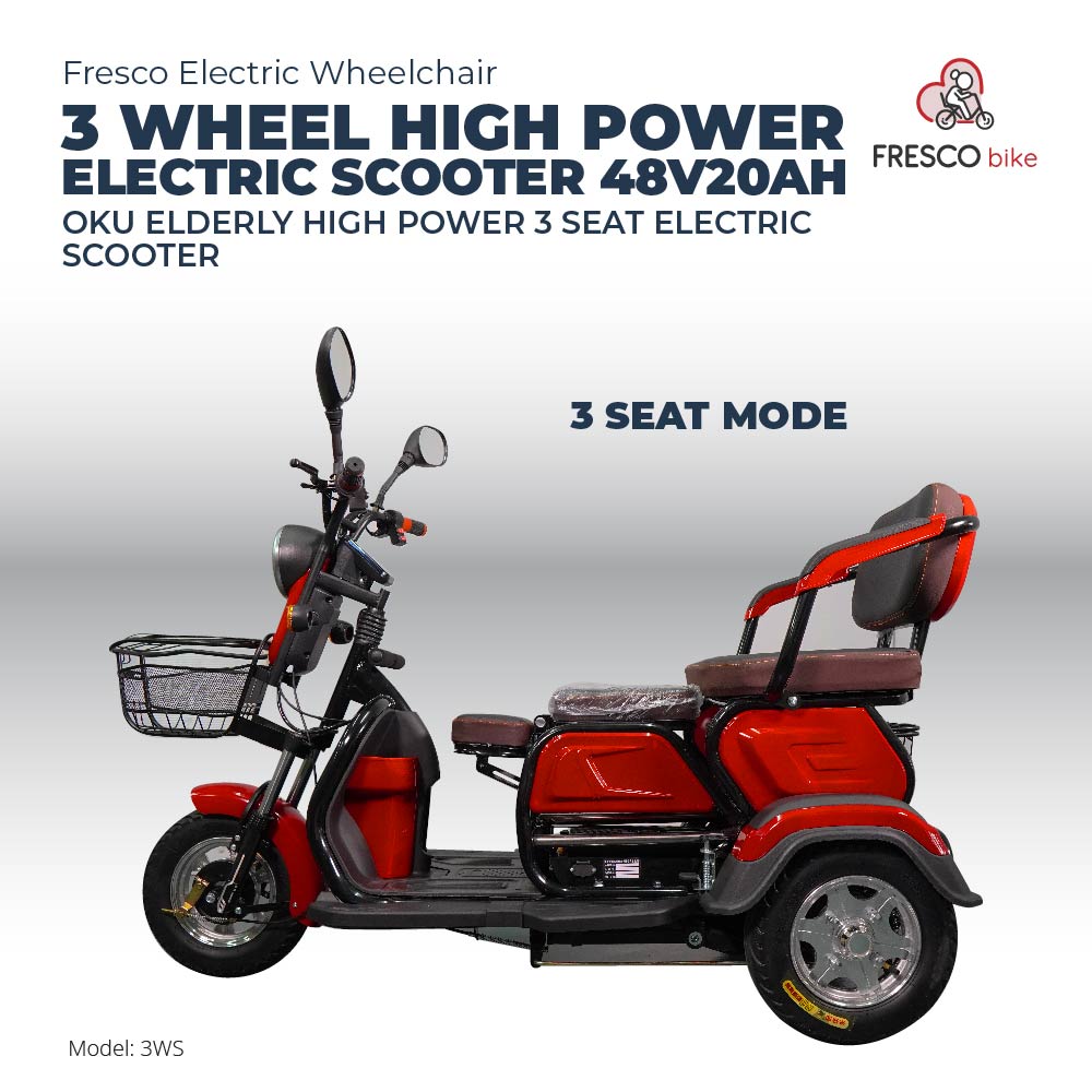 Electric Wheelchair 3 Wheel High Power Electric Scooter 48V12AH