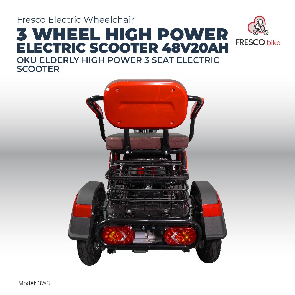 Electric Wheelchair 3 Wheel High Power Electric Scooter 48V12AH