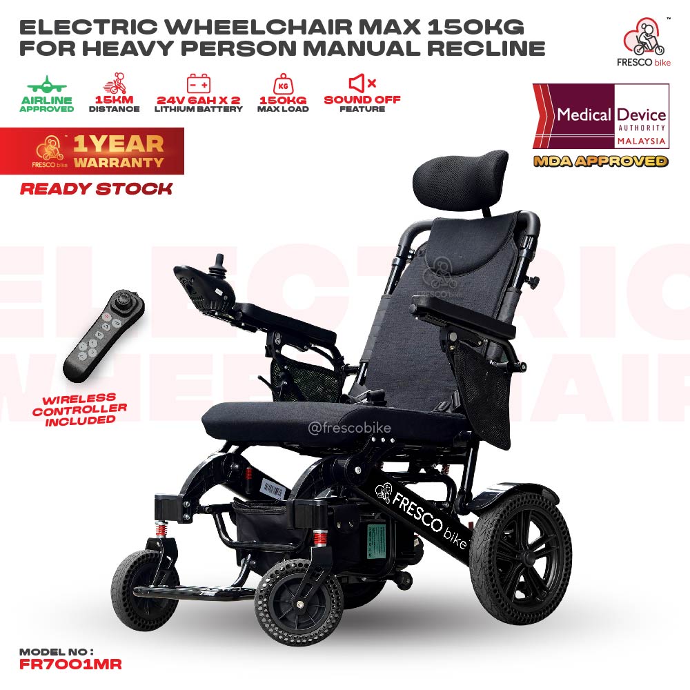 Electric Wheelchair Manual Reclining Double Battery