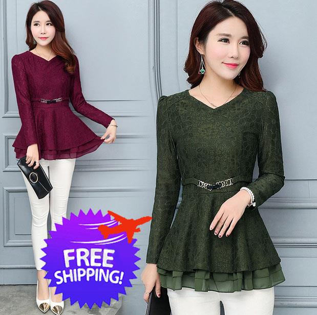Elegant Office Wear Women Lady Long End 5 17 2019 4 58 Pm Elegant Office Wear Women Lady Long Sleeve V Neck Blouse Shirt