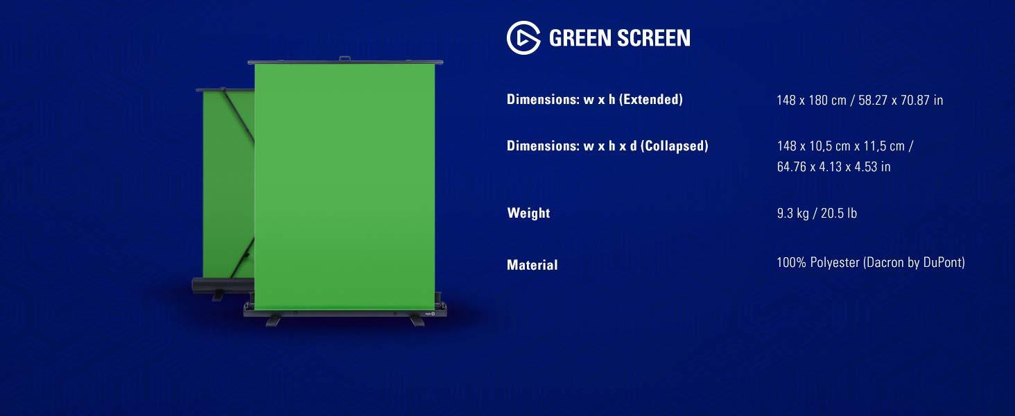 Elgato Green Screen - Collapsible Chroma Key Panel For Background
