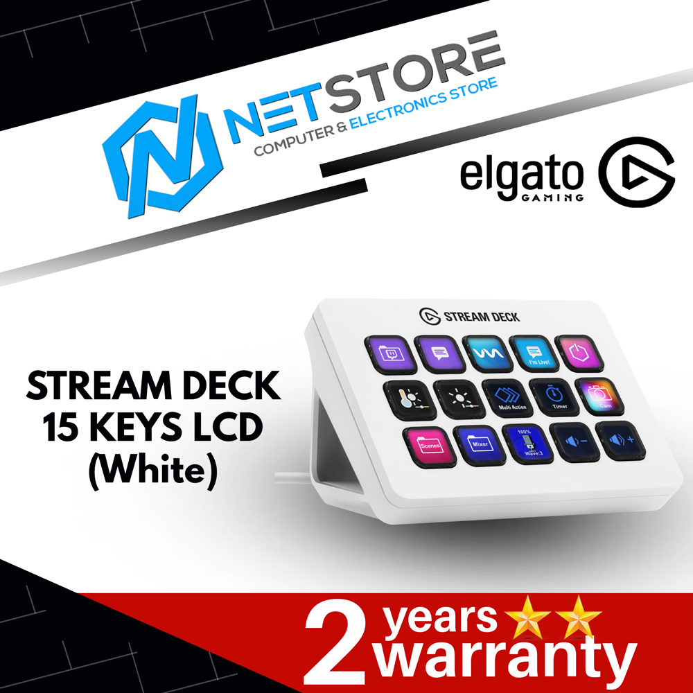 Elgato Stream Deck MK.2 Live Content Controller with 15 Keys White