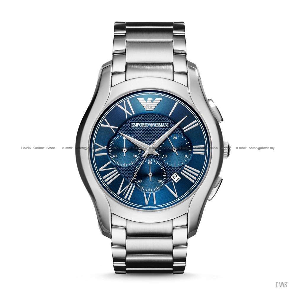 EMPORIO ARMANI AR11082 Men's Dress Watch Chronograph SS Bracelet Blue