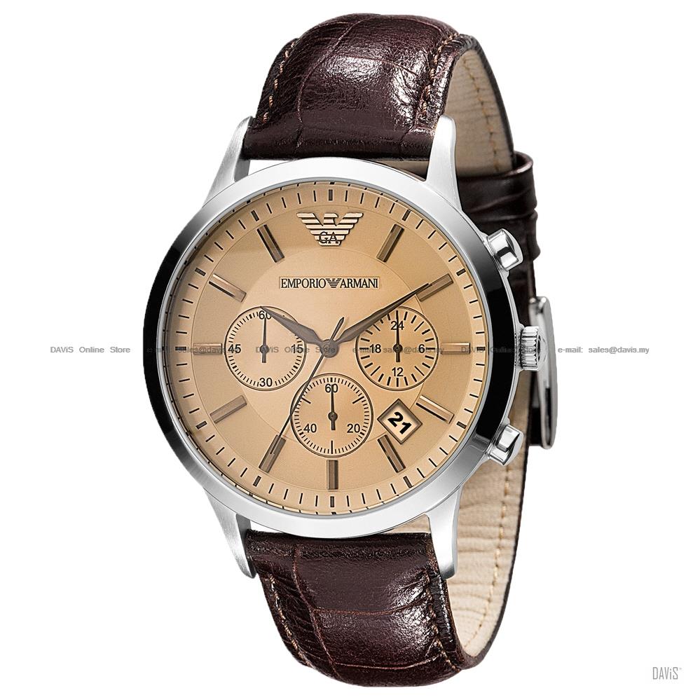 emporio armani watch with leather strap