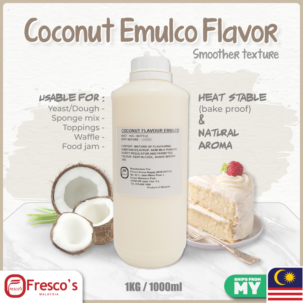 Emulco Smooth Texture (HALAL) Coconut Flavour 1KG 1000ml for Dessert
