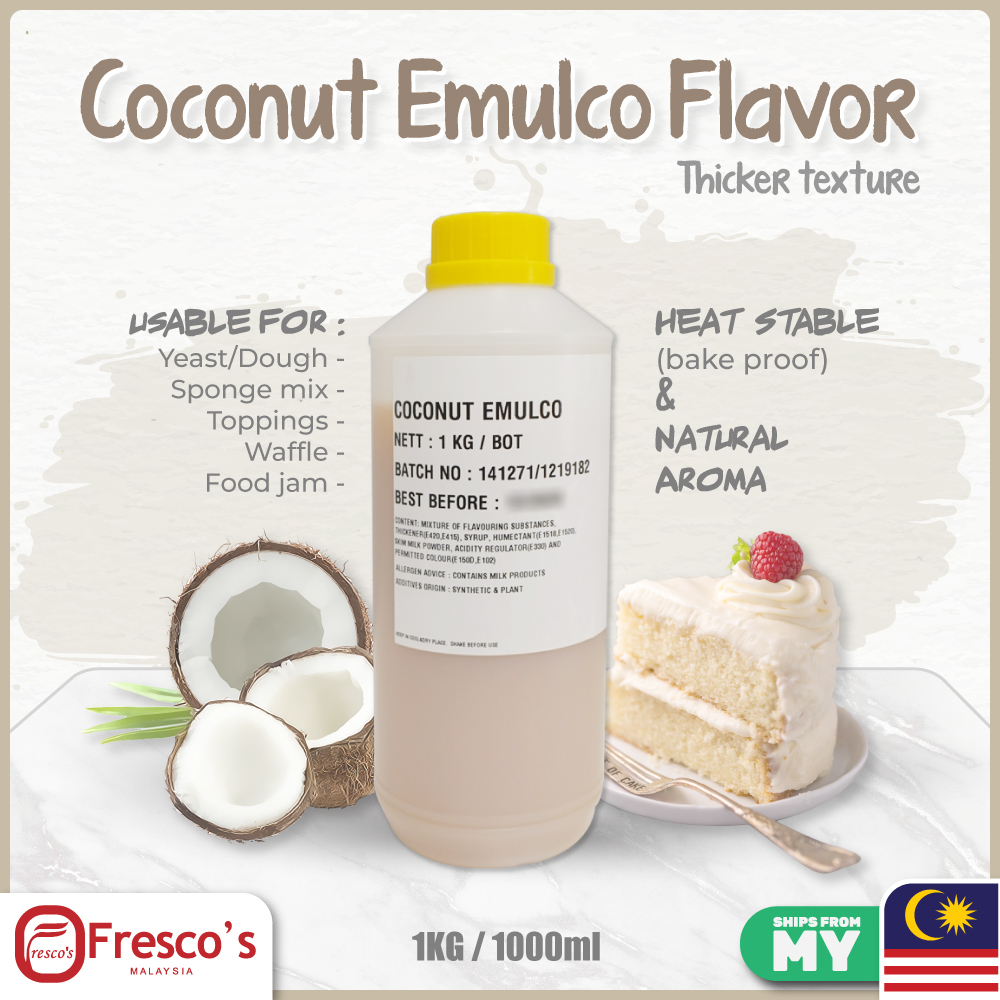 Emulco Thicker Texture (HALAL) Coconut Flavour 1KG 1000ml for Dessert