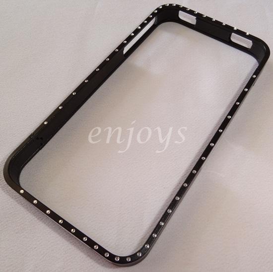 Enjoys: CROSSLINE Diamond Bling Metal Bumper Frame Case iPhone 4 4S ~B