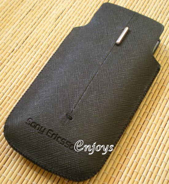Enjoys: Leather Carrying Case Pouch Sony Ericsson K800i K810i ~BLACK