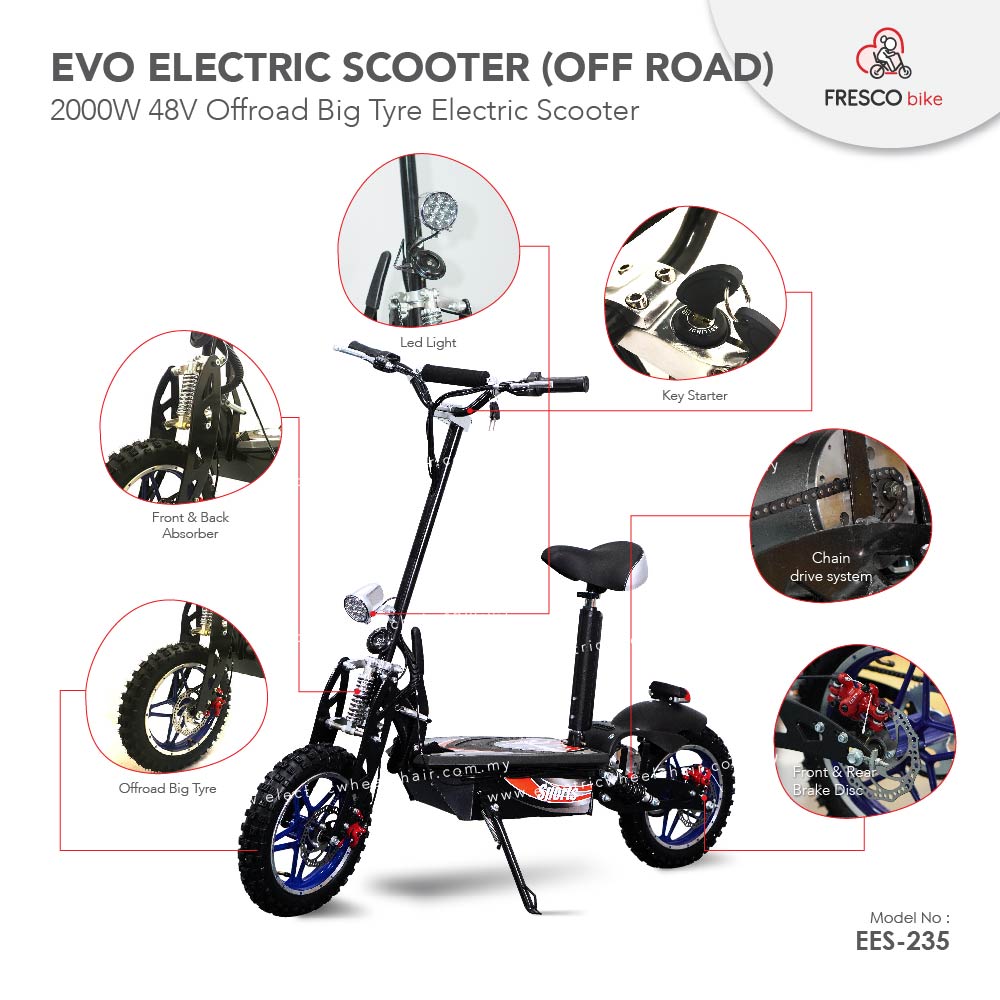 EVO ELECTRIC SCOOTER 2000W 48V OFFROAD BIG TYRE