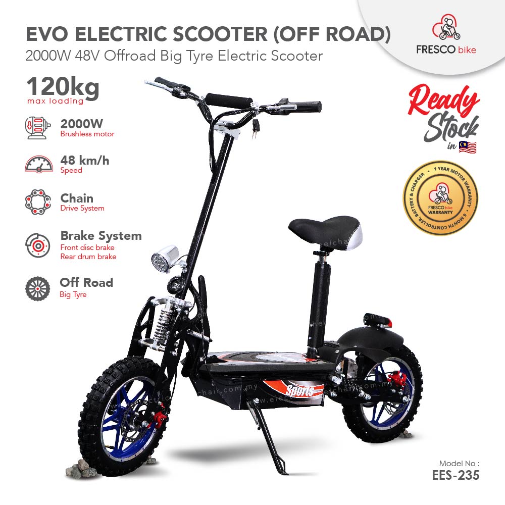 EVO ELECTRIC SCOOTER 2000W 48V OFFROAD BIG TYRE