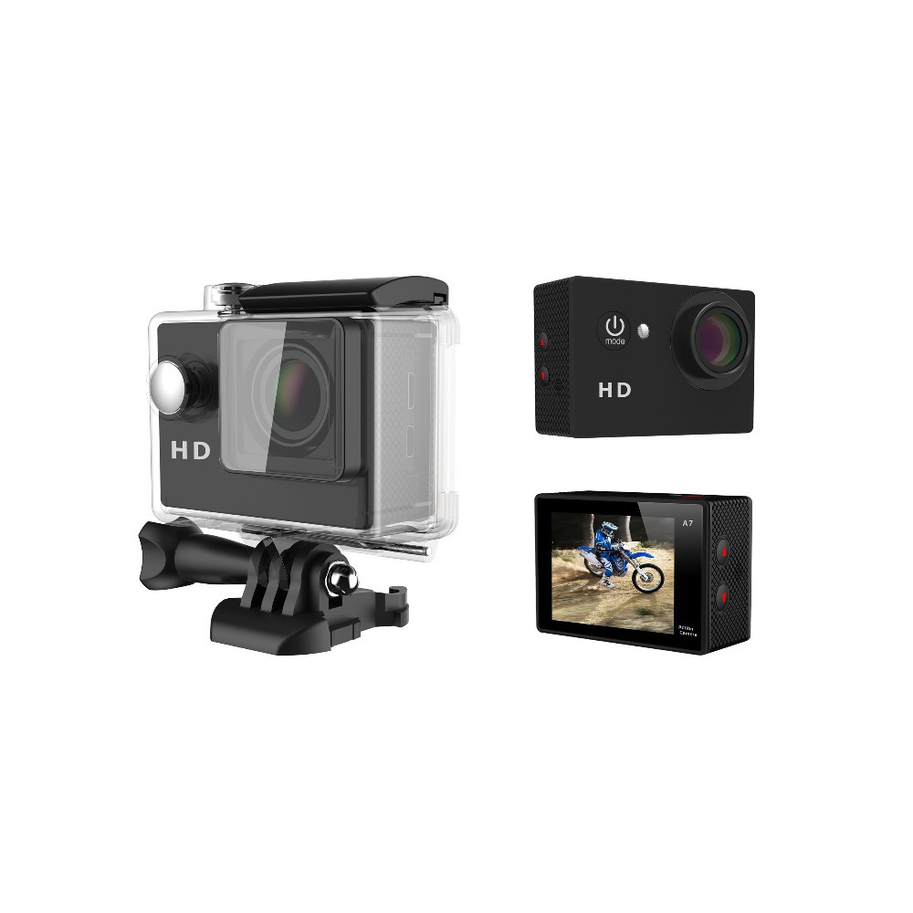 Ewing 2 Inch A7 720P HD Sport DV Camera Waterproof Action Camera (Blac