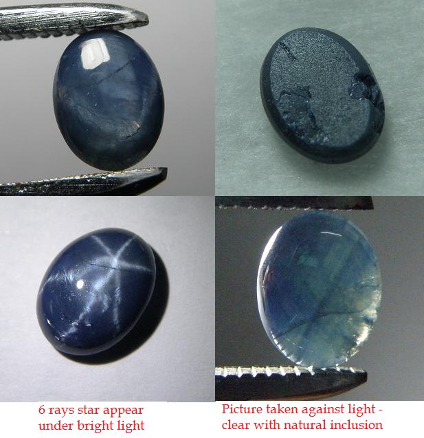 Excellent royal blue 6 rays Star Sapphire cabochon - 2.15CT-SP108