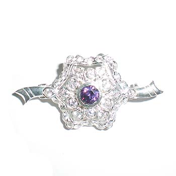 Exclusive Purple CZ 925 Sterling Silver - BRS718