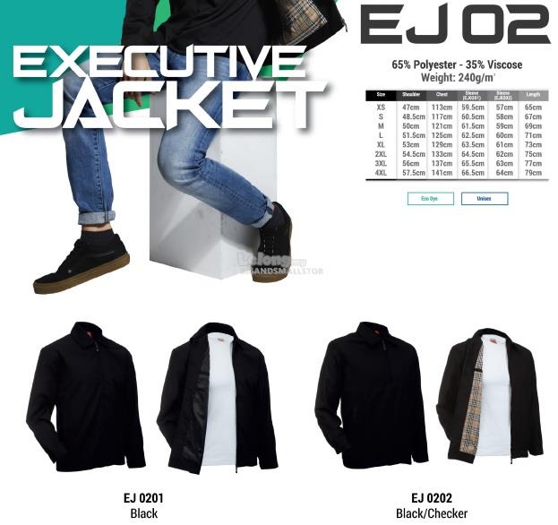 Executive Jacket 65% Polyester 35% Viscose Black Checker 240Gsm XS-4XL