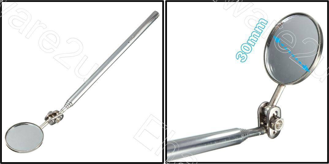 Extendable Telescopic Pocket Clip Inspection Mirror Tool 30mm Ct 501