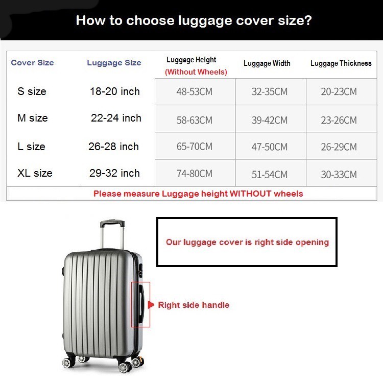 Extra Thick Luggage Cover Protector Elastic Zipper- PART 1
