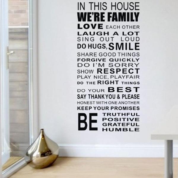 Family House Rules Quote Black Wall Decal Sticker Wall Lettering Wall