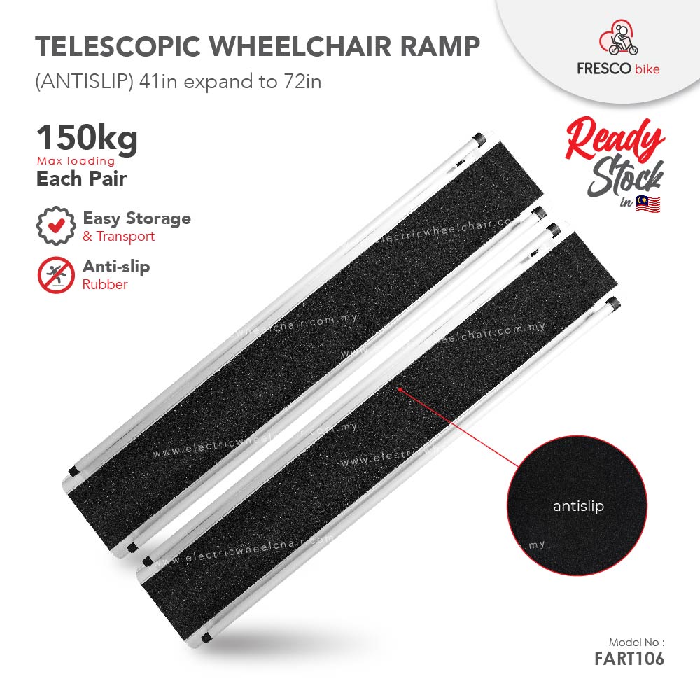 FART105 Telescopic Aluminium Wheelchair Ramp 35 x 7.5inch