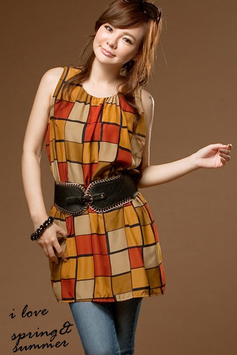 Fashion Checkers Pattern Dress