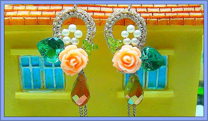 Fashion Handmade Korean Earrings With Stunning Crystal & Flowers Beads