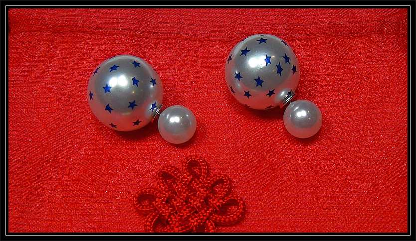 Fashion Pearl With Multiple Stars Design Earrings