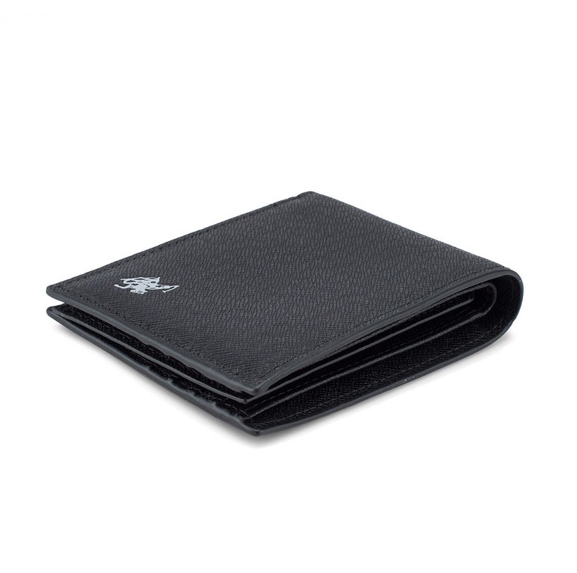 New Fashion RFID Blocking Bi-Fold Leather Wallet - Black