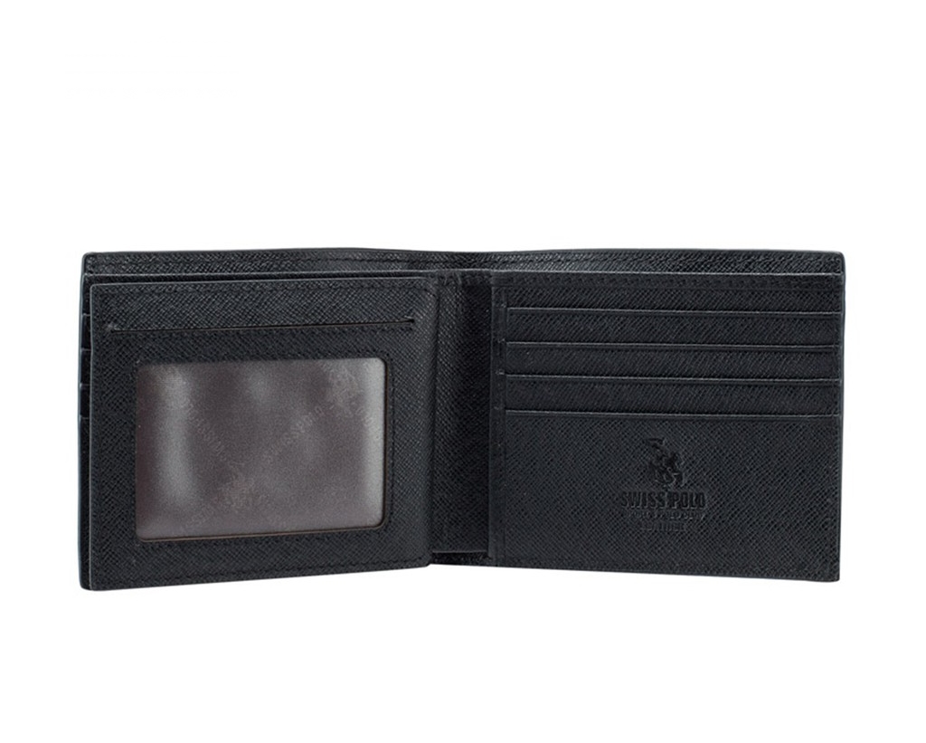 New Fashion RFID Blocking Bi-Fold Leather Wallet - Black