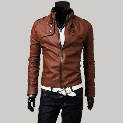 Fashion Slim Top Designed Pu Leather Short Jacket Coat For Men Material Genuine Leather Sizes All Available Size Chart Attached In Listing Color Maroon High Quality Used Which Is
