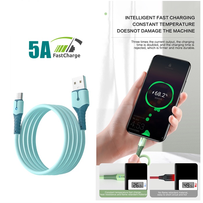 FAST CHARGE 5A Fast Charger Cable Liquid Silicone