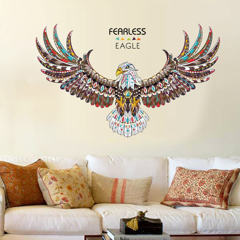 Fearless Eagle Animals Wall Stickers Living Room Bedroom Art Deca Fearless Eagle Animals Wall Stickers Living Room Bedroom Art Deca