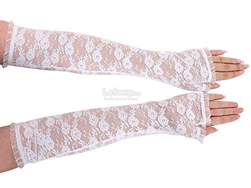 Fingerless Knuckle Glove UV Sun Protection French Lace Fancy Costume