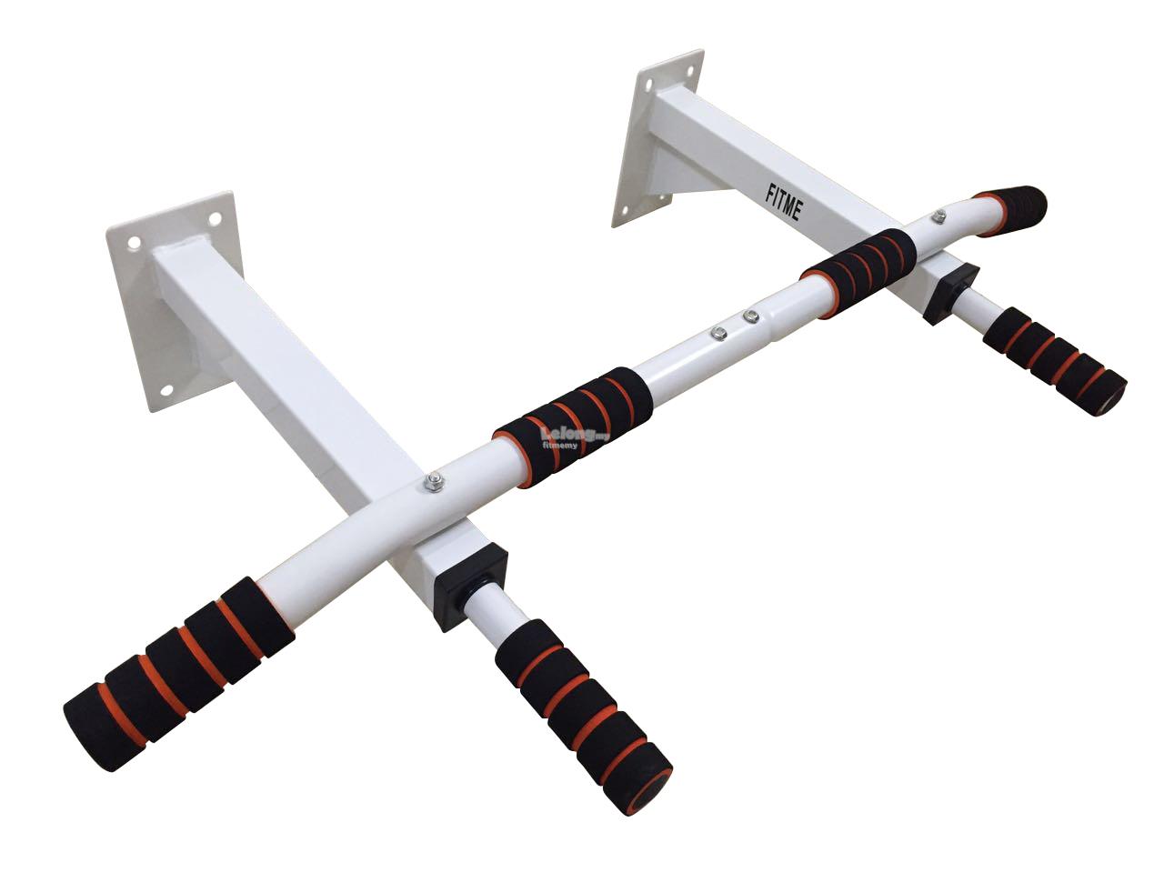 Fitme Wall Mount Pull Up Chin Bar Brilliant White 6 Grips