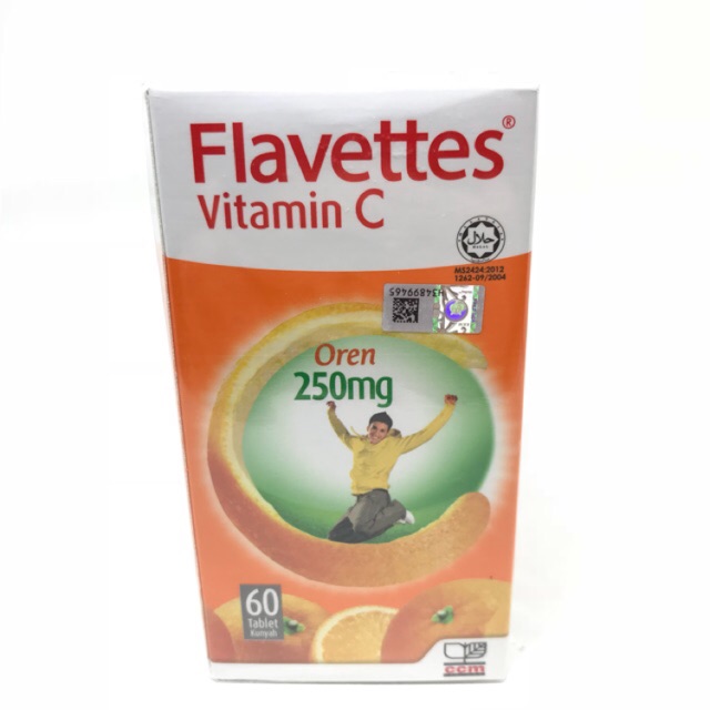Flavettes Vitamin C 250mg Orange 60 Tabs