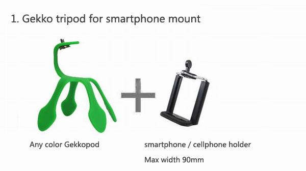 Flexible Mount Gekko Tripod Stand For Cameras,GoPro  &amp; Smartphones