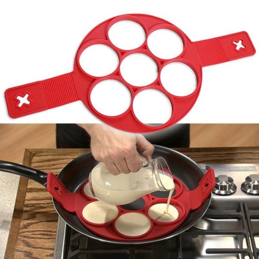 Flippin Fantastic Nonstick Silicone Pancake Egg Ring Maker