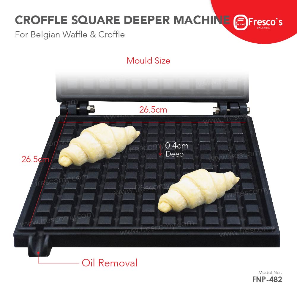 FNP-482 Waffle / Croffle Square Maker Machine Deeper Size (Electric)