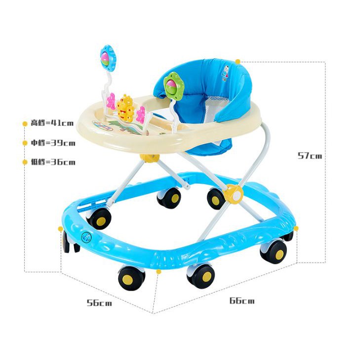 Foldable Adjustable Baby Walker With Music