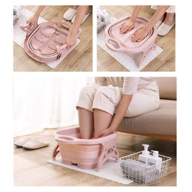Foldable Foot Spa Soak Massage Bucket Home Travel Large Space Basin Healthy Re