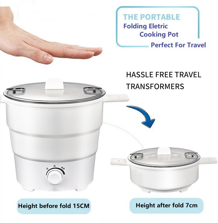 Foldable Multi-function Electric Travel Foldable Pot Multi Cooker Steamer Fold